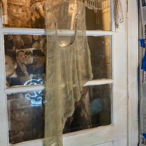 All That Jazz Sequenced Bling Beaded 1920’s Style Sz XL Embroidered Sheer Tank